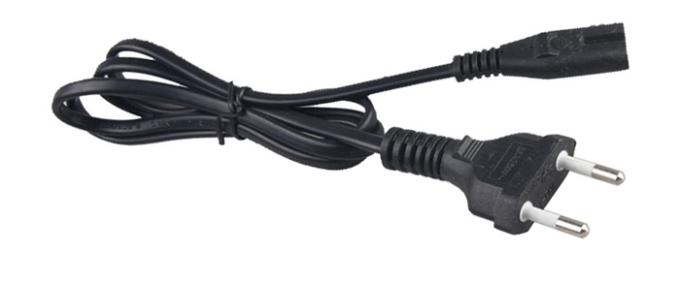 Cable eléctrico retractable del Pvc el Brasil de transmisión del enchufe negro del cable 2pin para el aparato electrodoméstico 1