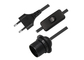 Enchufe negro del Pin de la UE 2 del cordón del amortiguador del cable eléctrico de la lámpara del color/lámpara para el aparato electrodoméstico proveedor