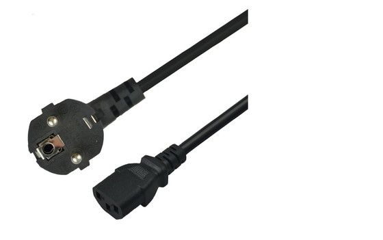 2 color del negro de la longitud del cable eléctrico del VDE del diente 8ft para el ordenador portátil