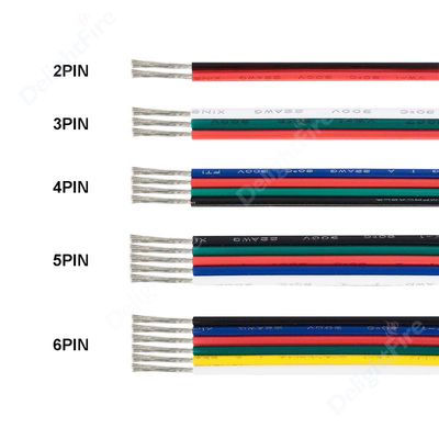 el PVC de 4Pin 5Pin 6Pin aisló el alambre de cobre flexible del cable 18 20 conector de 22AWG JST SM