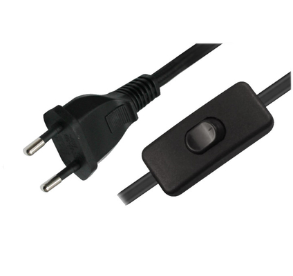 Prenda impermeable durable del cable eléctrico del VDE del ordenador portátil con 2 Pin European Plug