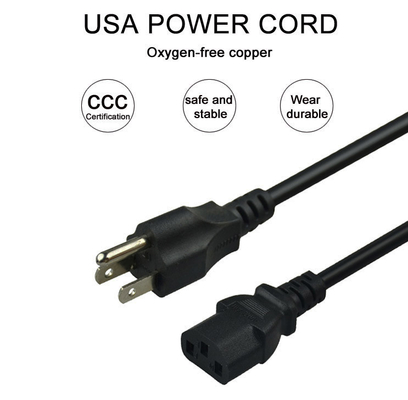 pernos de la UL 3 del cable eléctrico C13 del IEC 60320 de 6A 250V los 6ft para el aparato electrodoméstico