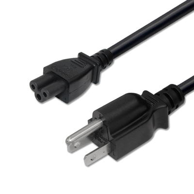 Americano negro del cable eléctrico del dispositivo de 6 pies aprobado para la impresora de monitor de la PC