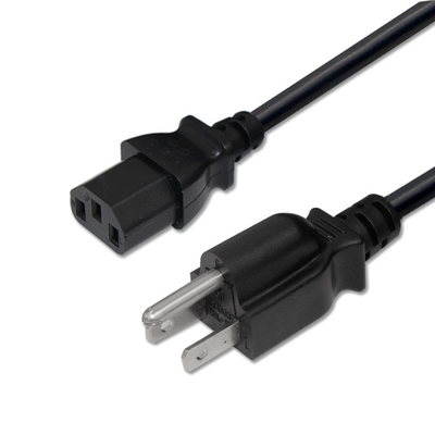 3 seguridad de cobre pura estándar de la UL del PVC del IEC C13 del cable de transmisión del Pin los E.E.U.U. aprobada