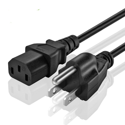3 seguridad de cobre pura estándar de la UL del PVC del IEC C13 del cable de transmisión del Pin los E.E.U.U. aprobada